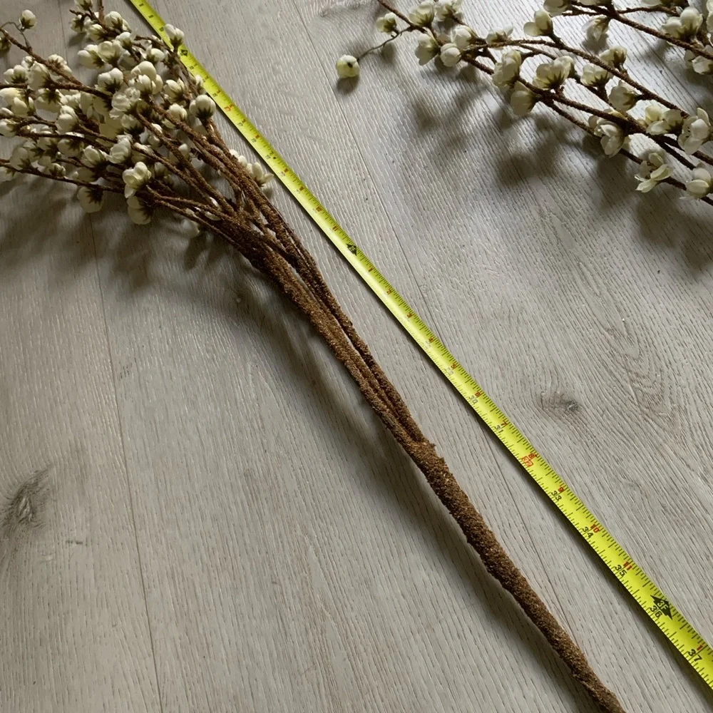 3 branches cream‎ white faux flowers artificial cherry blossom